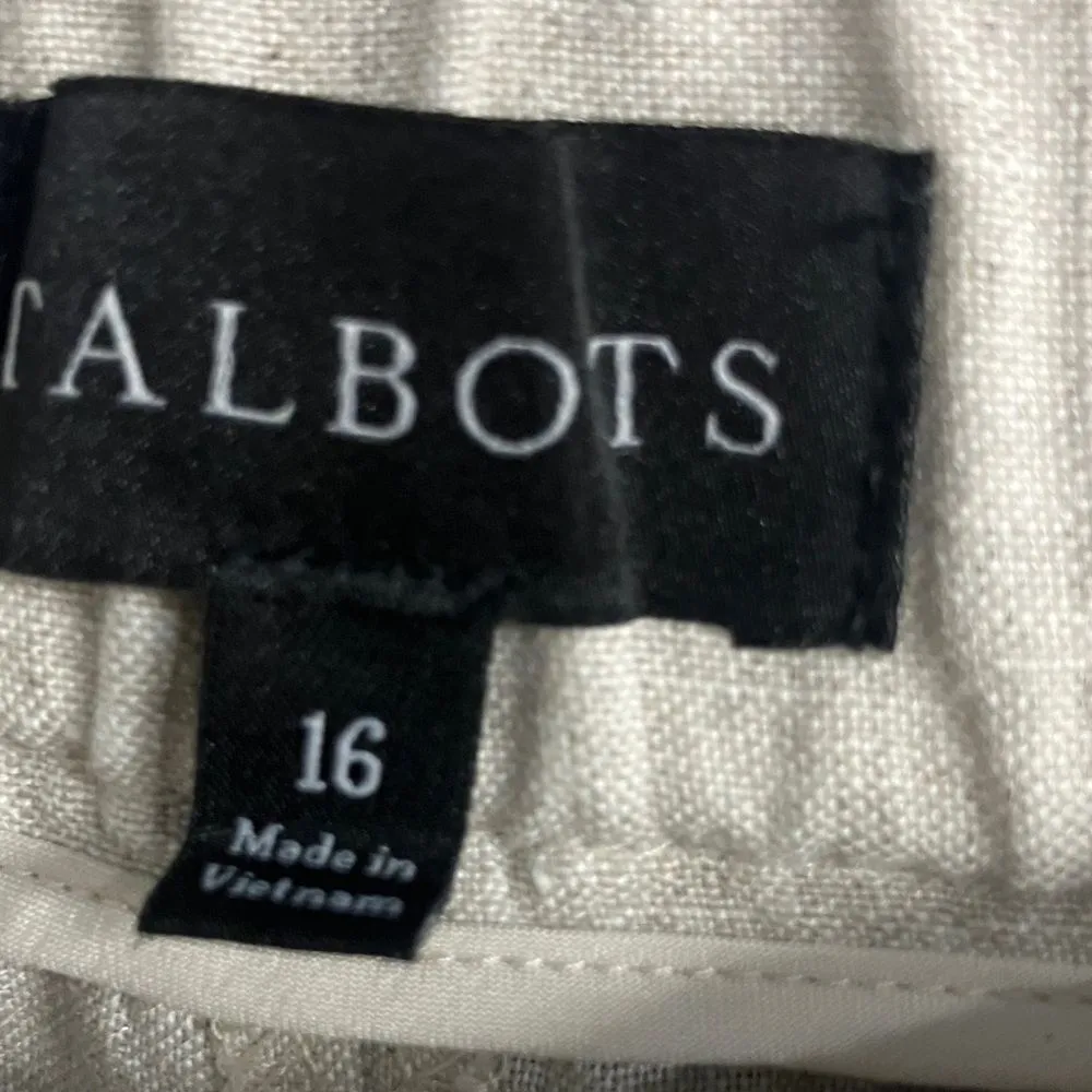 Talbot ivory 100% linen straight leg pants size 16 - Image 3