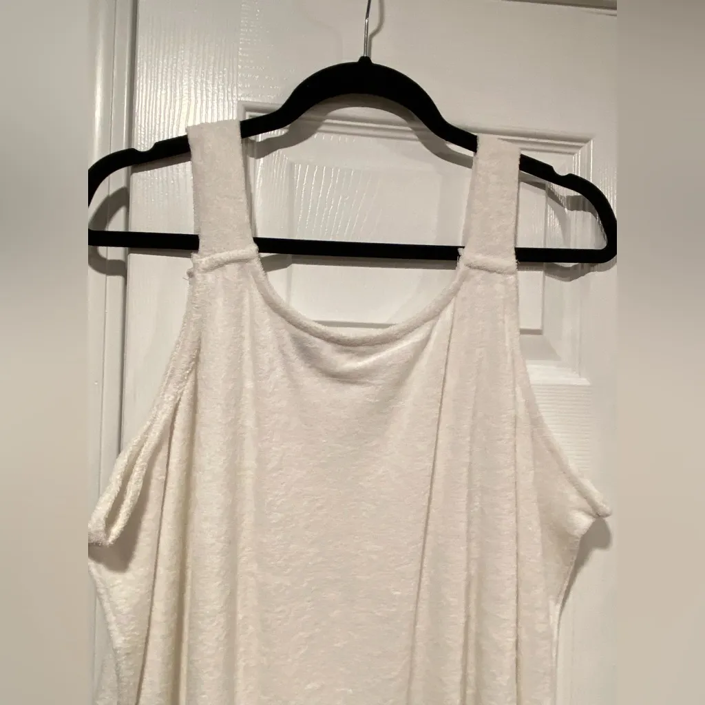 NWOT Serengeti Size 1X White Terry Cloth Pullover Mini Dress Coverup Pockets - Image 6
