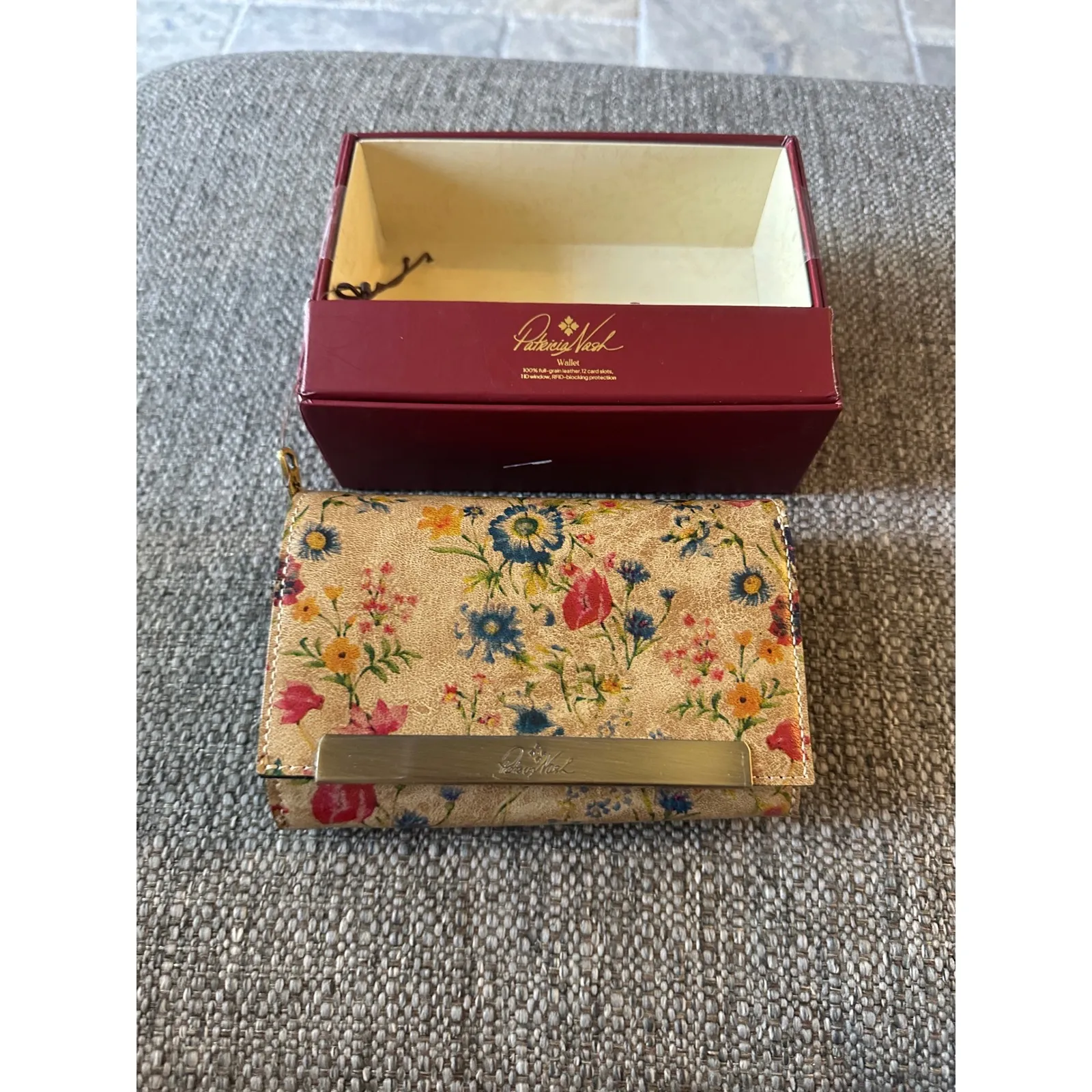 Patricia Nash Floral Wallet Trifold Cork Leather RFID Blocking NWT - Image 2