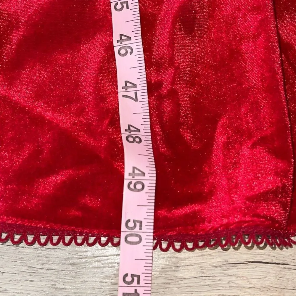 Rachel Parcell Puff Sleeve Peplum Skirt Midi Dress Red Velvet Size Small NWT‎ - Image 14