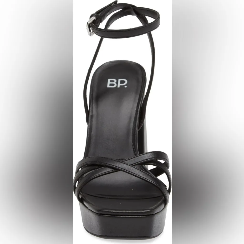 NEW BP. Tavey Ankle Strap Sandal Strappy Platform Cocktail Vegan Black sz 9.5 - Image 4