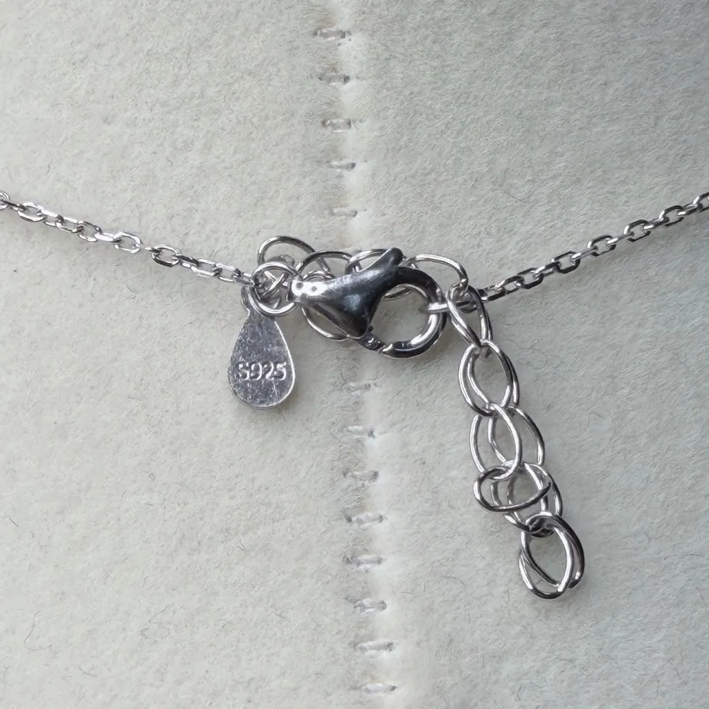 Sterling Silver Tiny Dogtag Initial T pendant Necklace NEW - Image 3