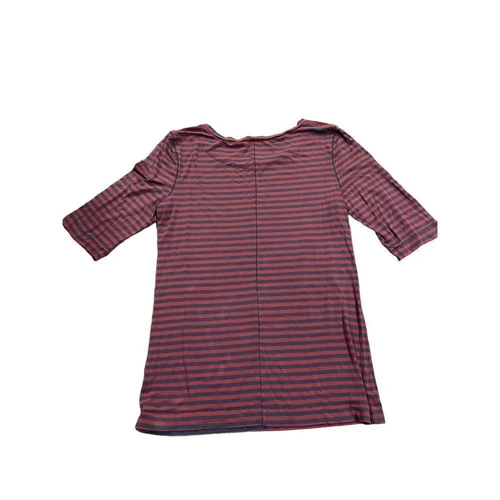 Free People Red Gray Leader Of The Pack Elbow Sleeve Tee Womens M soft stretchy - Image 2