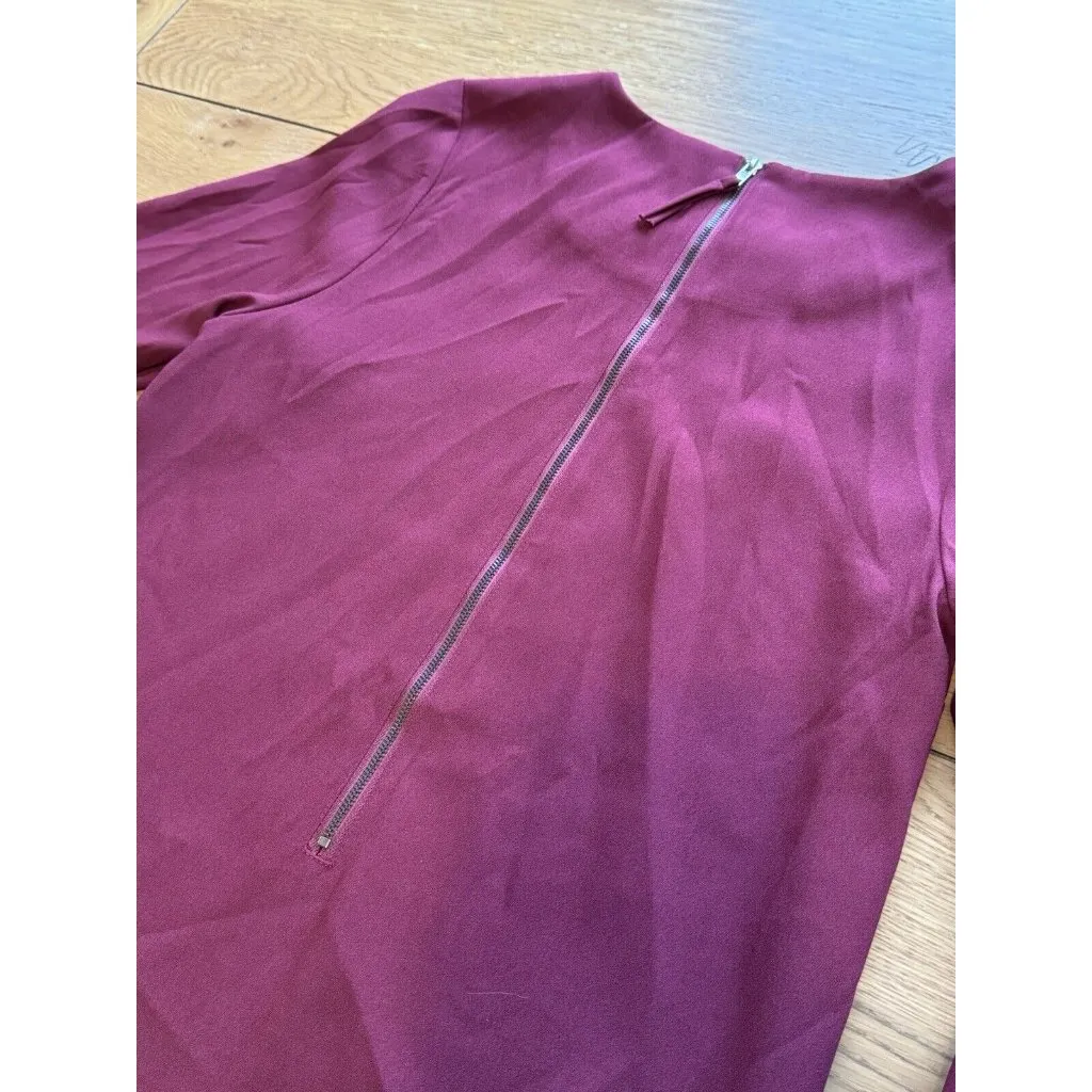 Naked Zebra Burgundy Dress Style# MD110145 Size Small‎ Flare Sleeves Modern Boho - Image 11