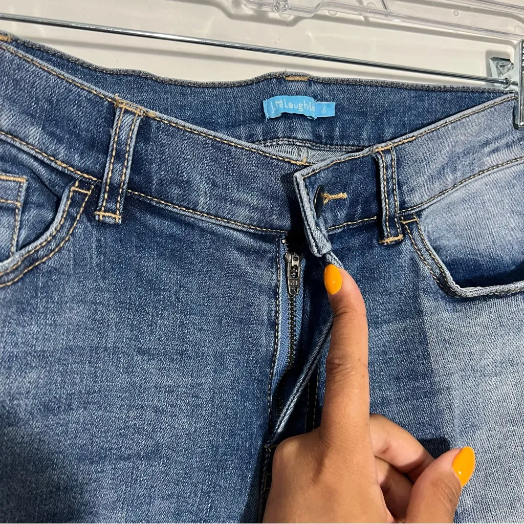 J. McLaughlin Jaycie Patchwork Jeans‎ Two Tone Size 6 - Image 8