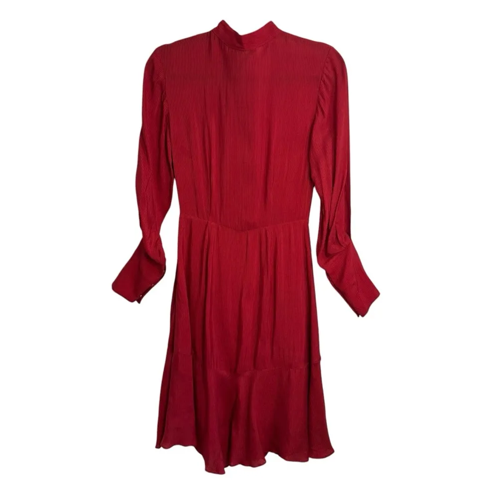 & Other Stories Frill Hem Red Long Sleeve Dress - Image 5