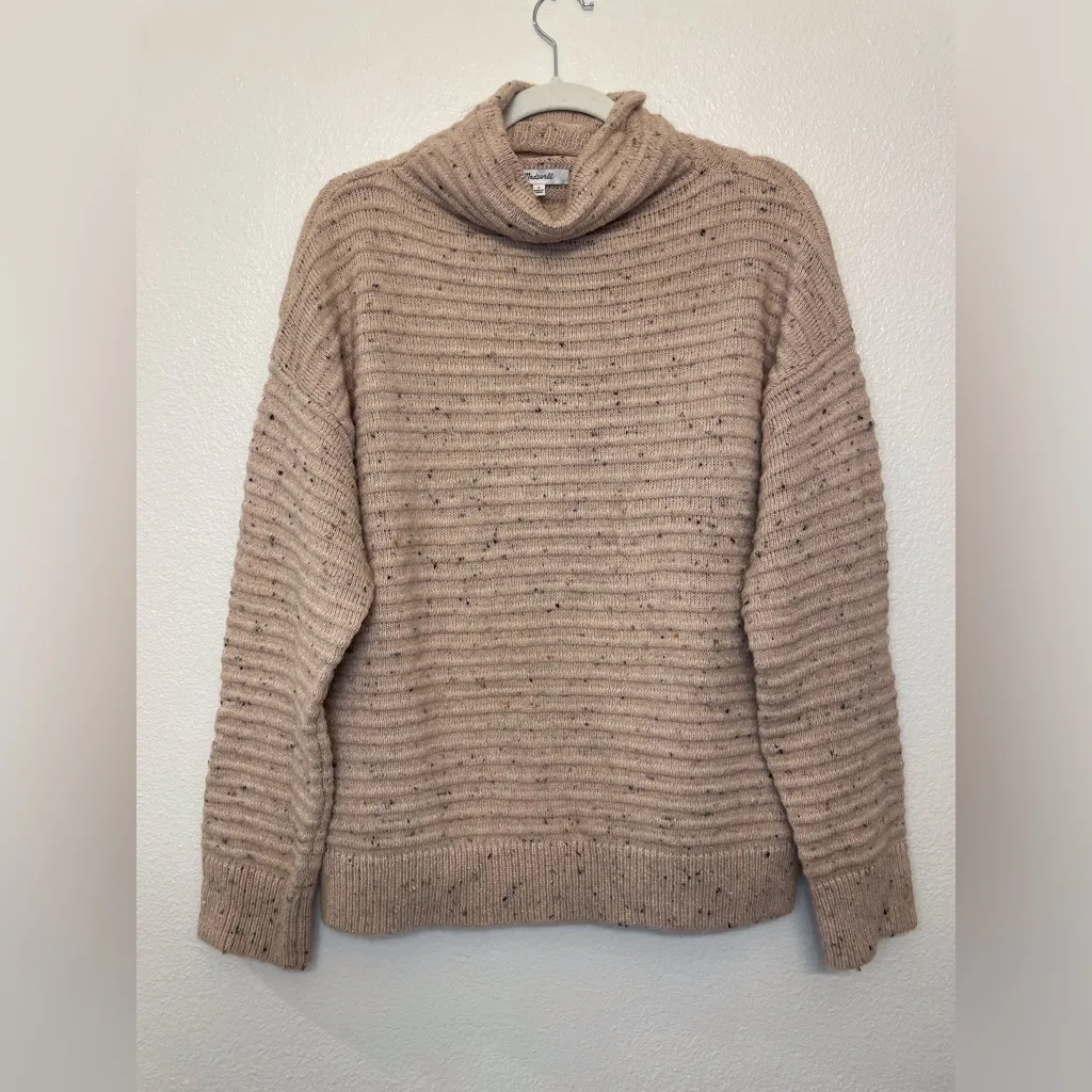 Madewell Women’s Belmont Mock Neck In‎ Donegal Blush Sweater Size L - Image 2
