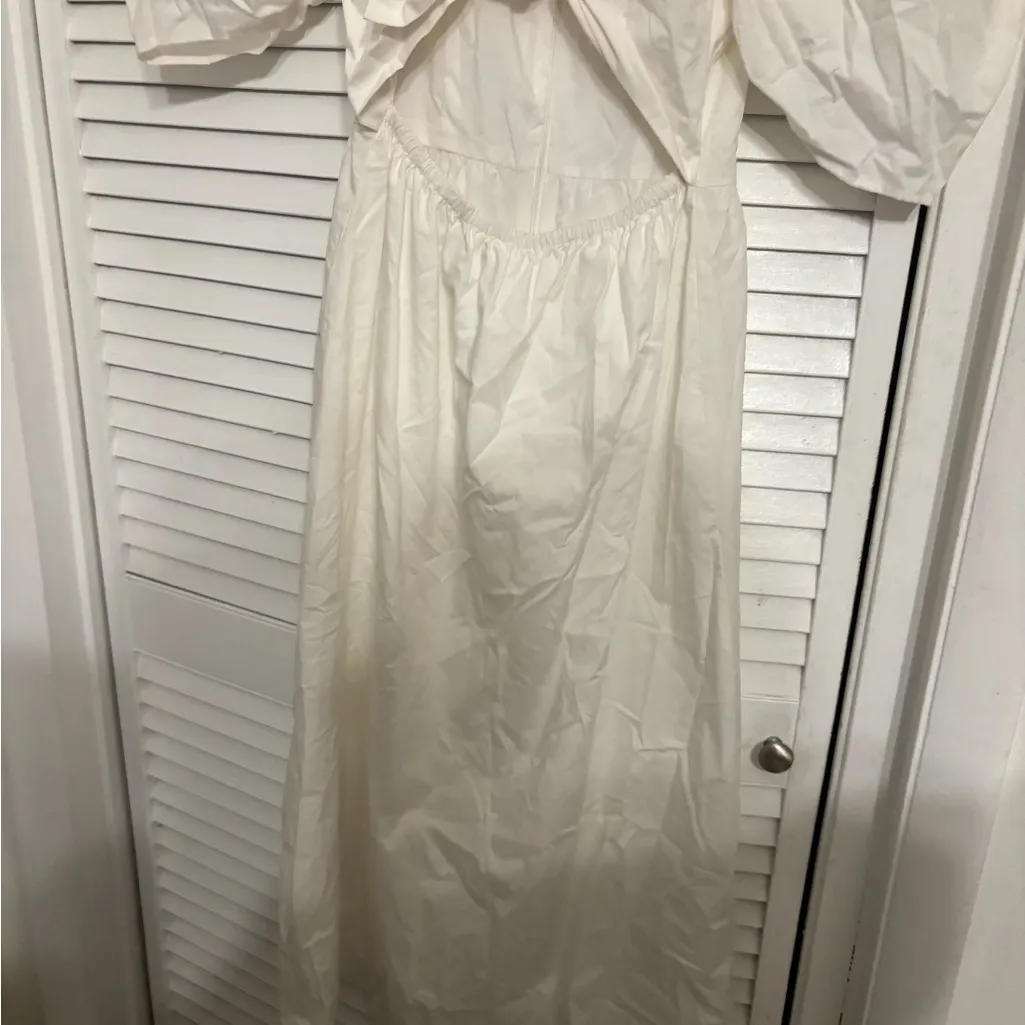 NWT WAYF Peggy Cutout Puff Sleeve Midi Dress small - Image 5