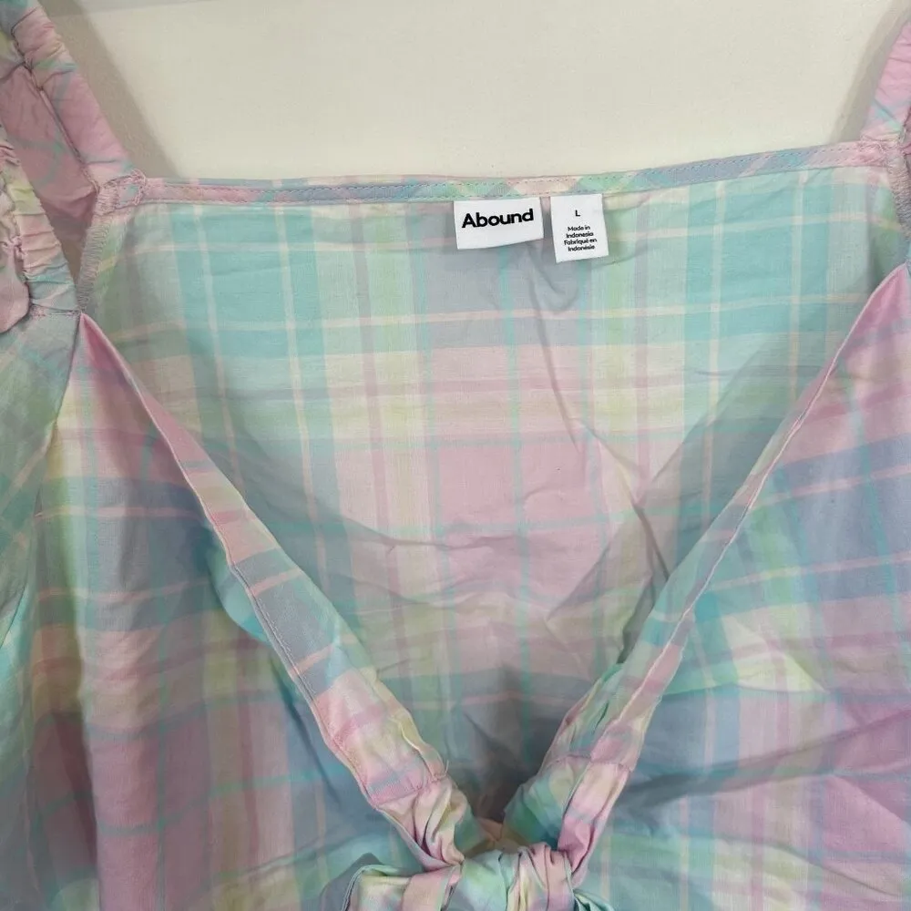 NWT Abound by Nordstrom Pastel Front Knot Ruffled Sleeve Crop Top - Large - Image 3