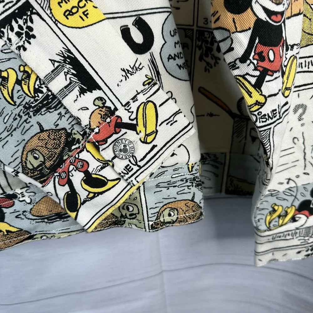 Disney Parks Vintage Mickey Comic Adult size XL Oversized Denim Jean Jacket NEW - Image 7