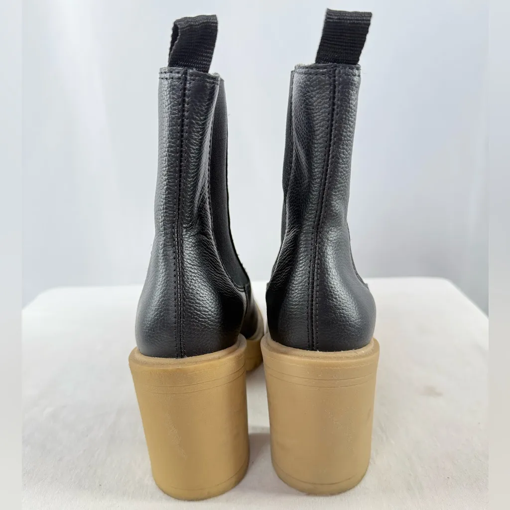 DV by Dolce Vita Jetty Vegan Leather‎ Chelsea Chunky Boot in Black Tan Size 7 - Image 4
