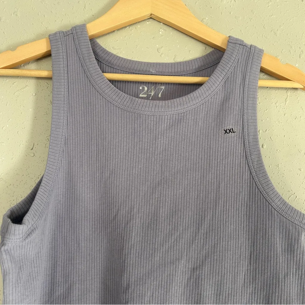 🦋 NWT Maurices Lavender Ribbed Tank Top Purple Casual Stretch Comfy XXL - Image 2