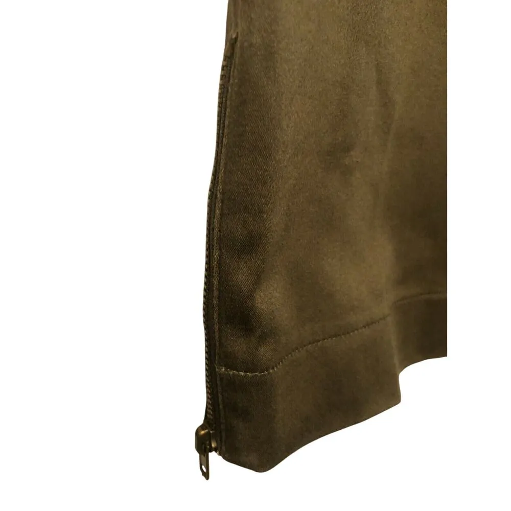 Cache Stretch Crop Pant Stretch Olive Green 5" Ankle Zipper 8/10/12 - Image 6