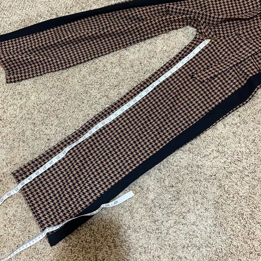 Scotch & Soda Houndstooth Belt Tie Waist Black Tan Side Stripe Pants Wide Leg XS - Image 15