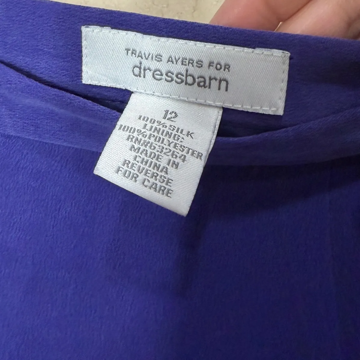 TRAVIS AYERS For dressbarn Silk Blend purple/Blue Wide Leg Pants Size 12 Purple - Image 4