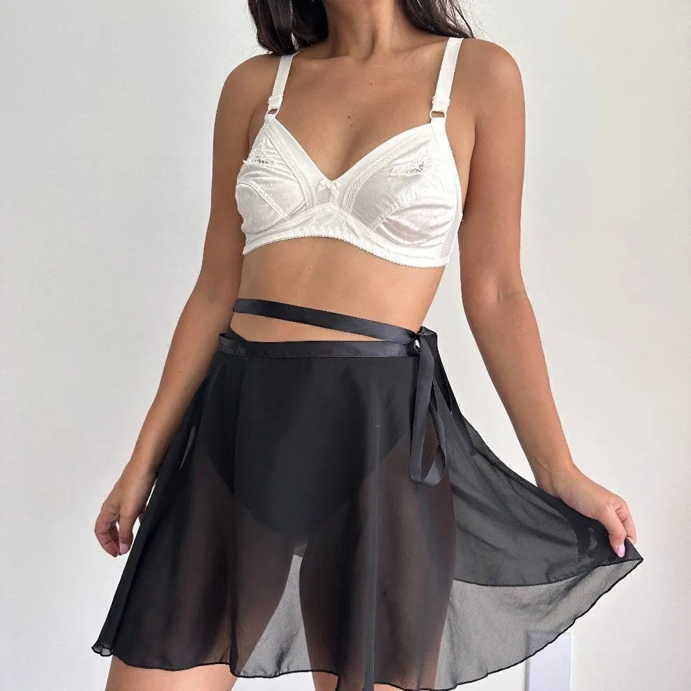 Vintage white embroidered jacquard bra White - Image 7