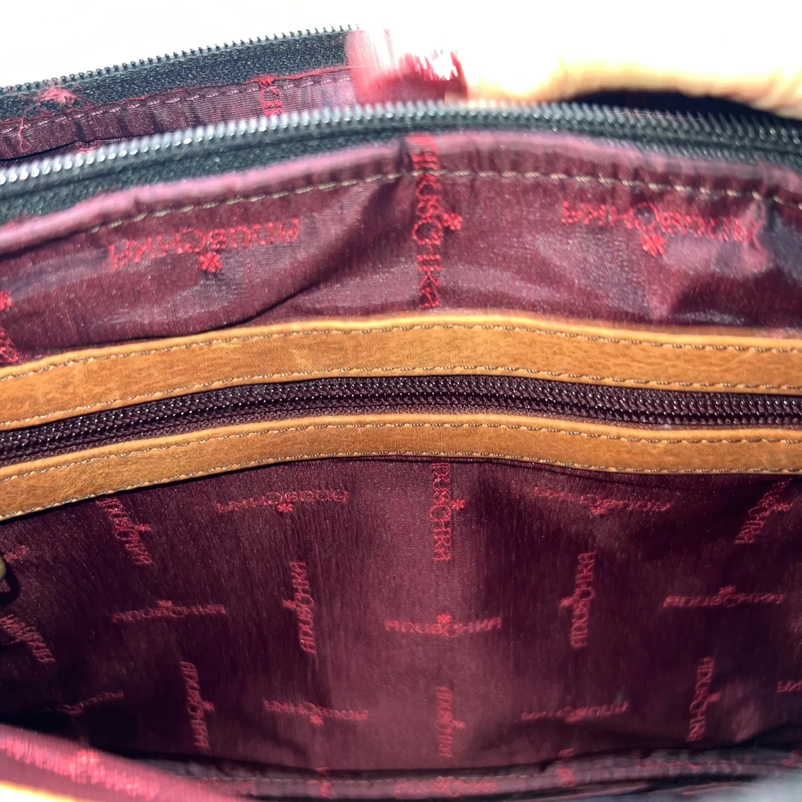 Anuschka Hand Painted Leather Satchel Crossbody Bag Floral Design Colorful - Image 7