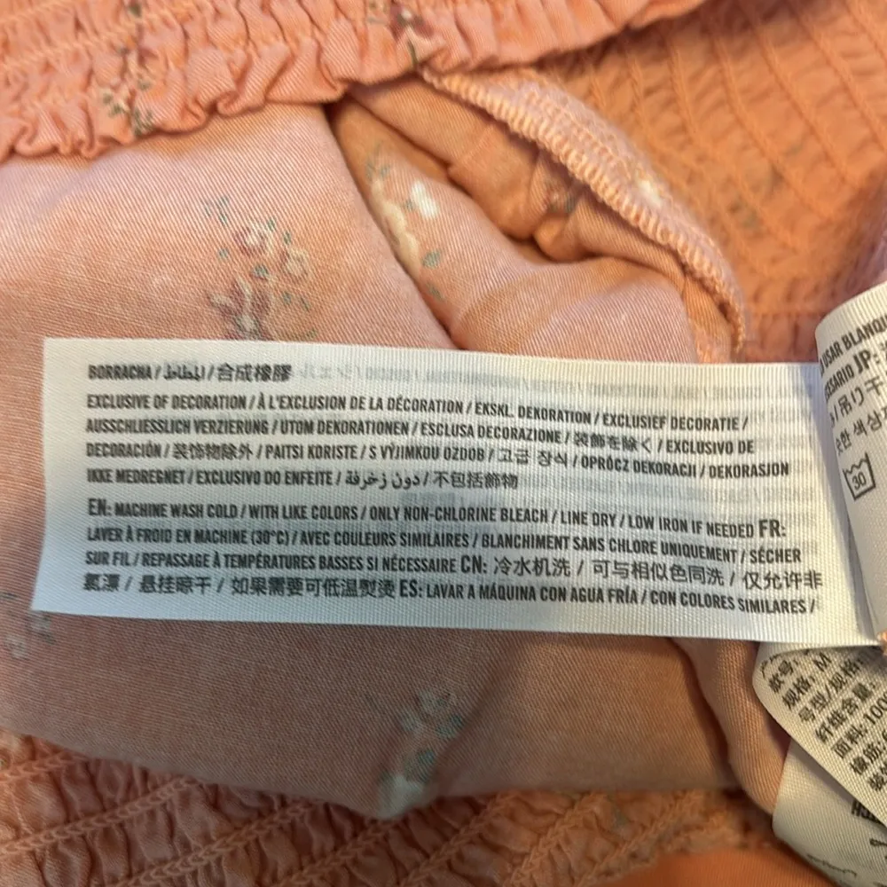 Hollister Floral Print Long Sleeve Cropped Blouse Elastic Waist Size S EUC - Image 10