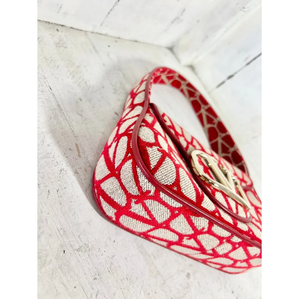 NWT Valentino Garavani Iconographe Loco Canvas Envelope Hobo Bag Red One Size - Image 14