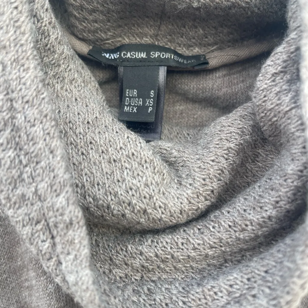 Mango Mng Casual Sportswear Cowl Neck Drawstring Waist Midi Dress Brown Size Xs - Image 2