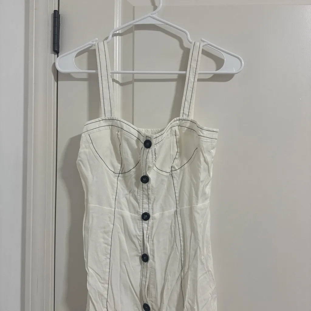 Kittenish Cream Button-Front Midi Dress - Image 2