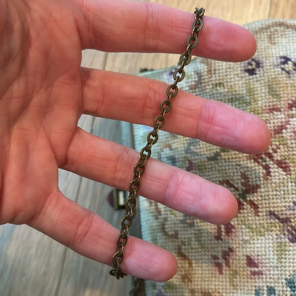 Vintage Petit Point Purse Needlepoint Embroidered Handbag Brown - Image 9