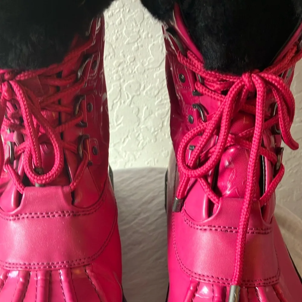 Coach: Lenora (Q1000) Hot Pink & Black Winter Boots- 9.5- marks - Image 8