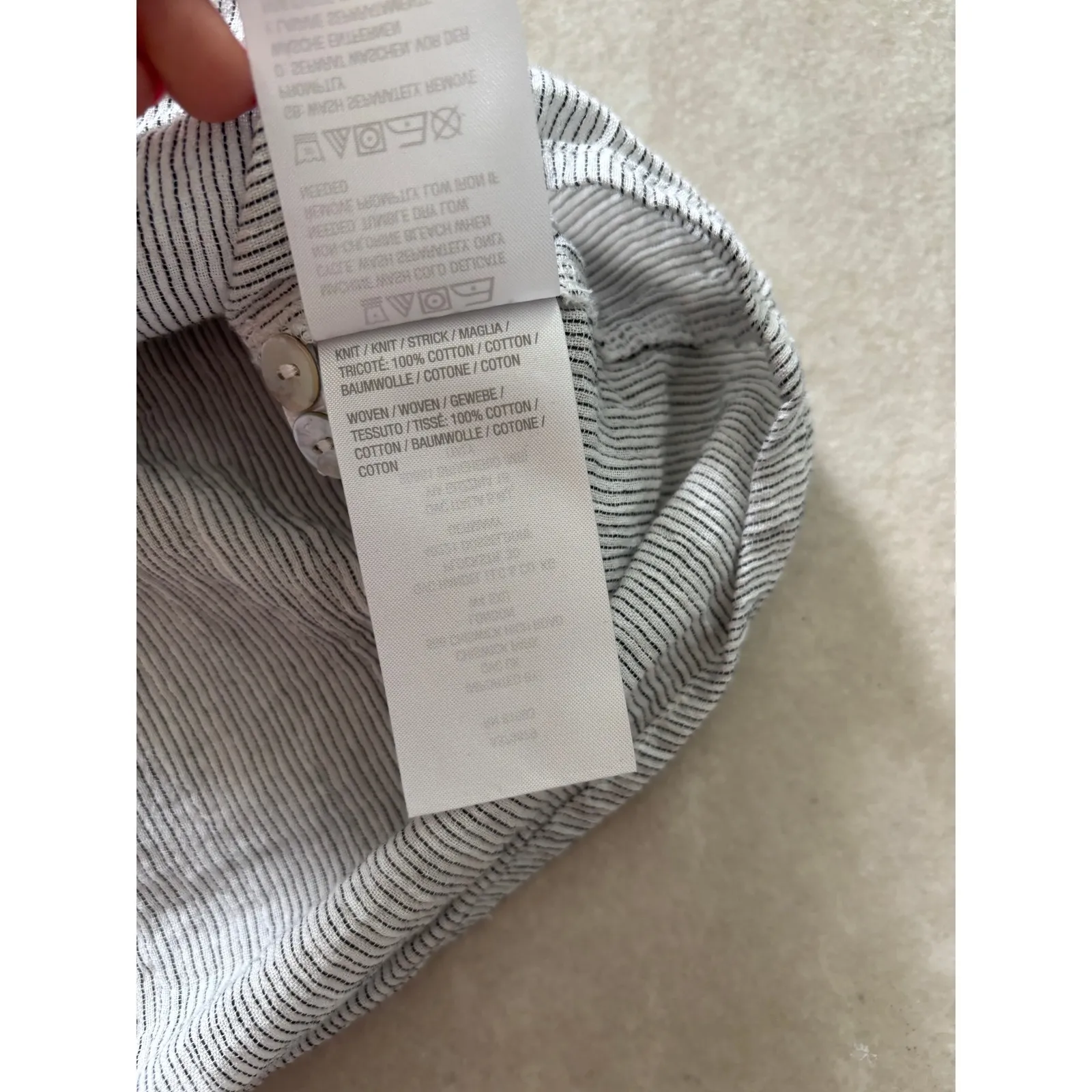 LOGO Lori Goldstein Shirtdress Womens XS‎ White Gray Career Preppy Sophisticated - Image 6