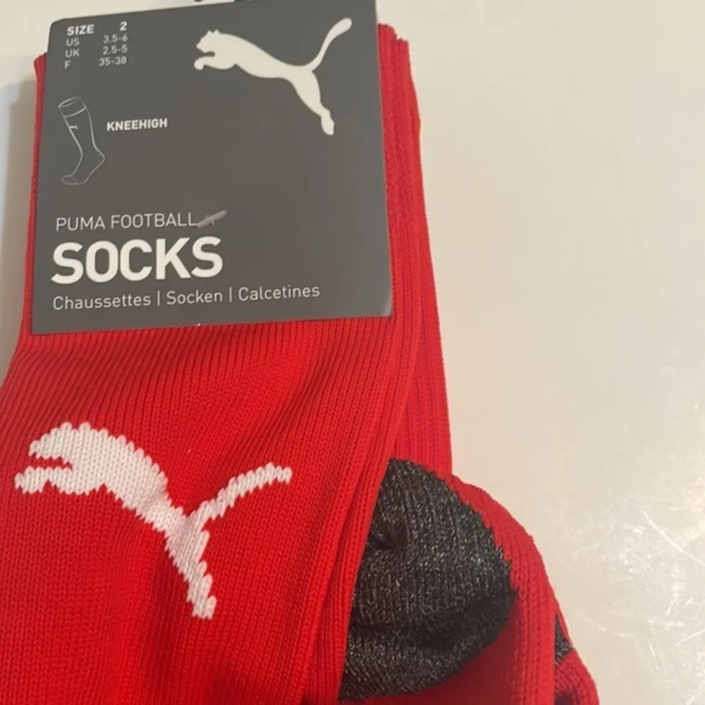 Puma Football Socks Red White Kneehigh Team Liga padded ankle Socks Sz 3 (5-6) - Image 6