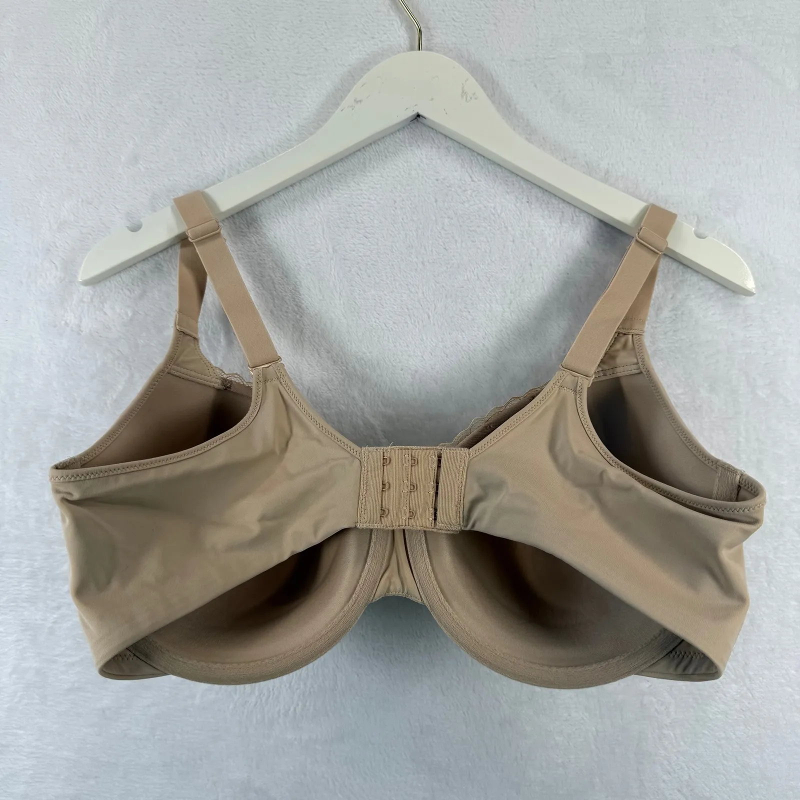 BALI 38D Beige Full Coverage Underwire Bra Lace Trim Smooth Comfort 38 DDD - Image 3