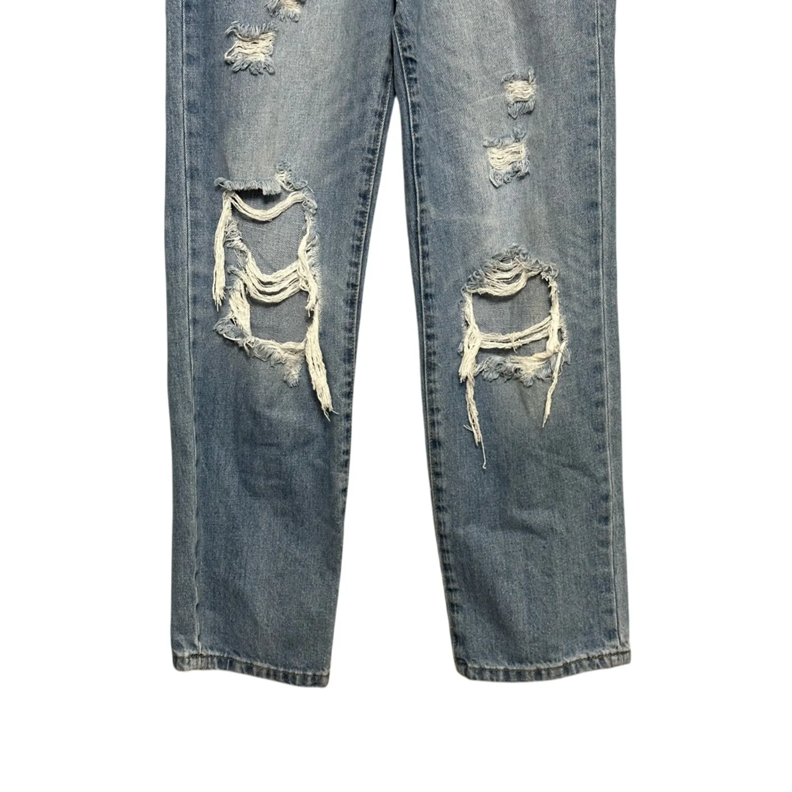 Blank NYC The Baxter Straight Leg Jeans Distressed High Rise Zip Women's 25 NWT - Image 3