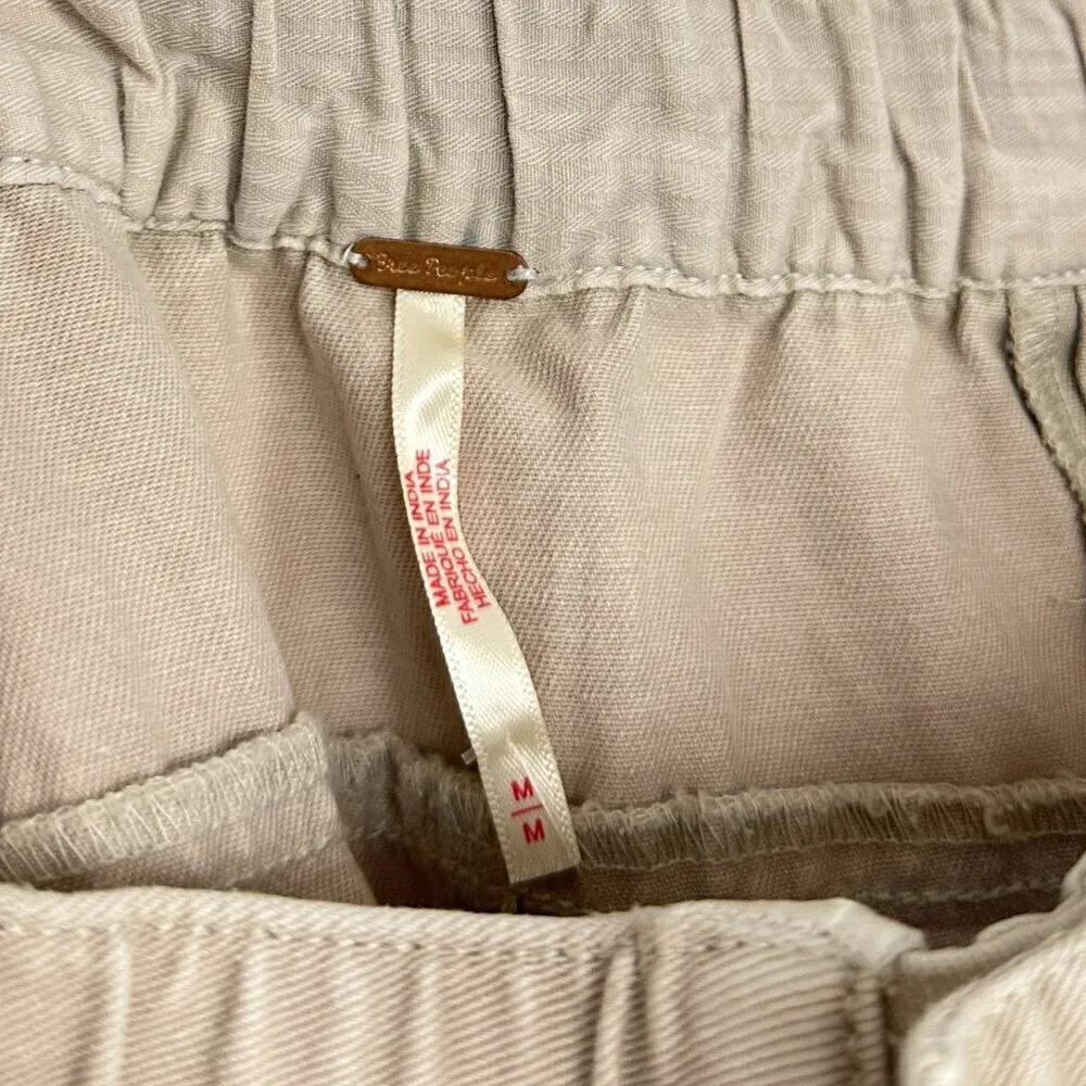 FREE PEOPLE After Love Roll Cuff Wide Leg Pants in Sandshell Size Medium - Image 6