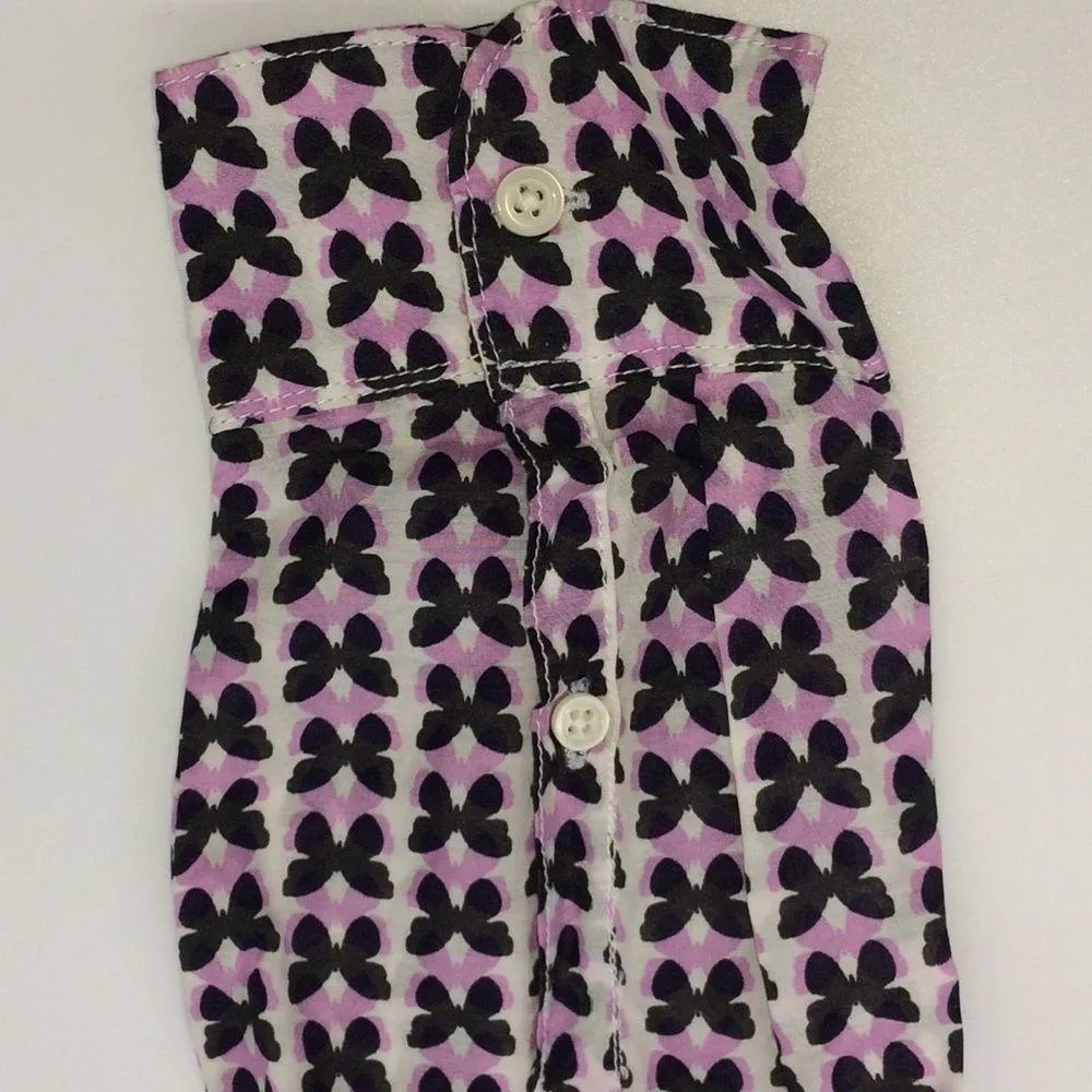 Gap Maternity White Long Sleeve Tunic w/Black and Lavender Butterflies Size S - Image 9