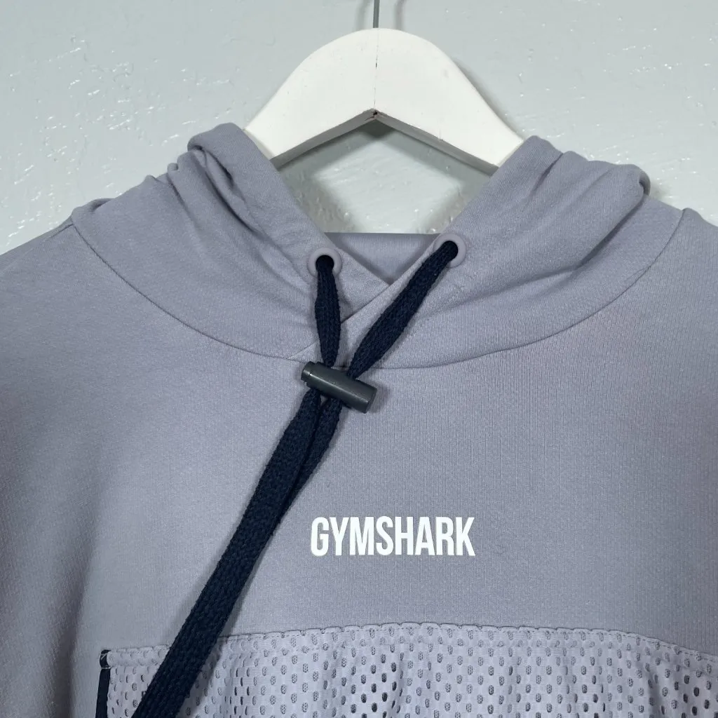 Gymshark Women S Lilac Purple Movement Mesh Cropped Hoodie Boxy Fit Athleisure - Image 4