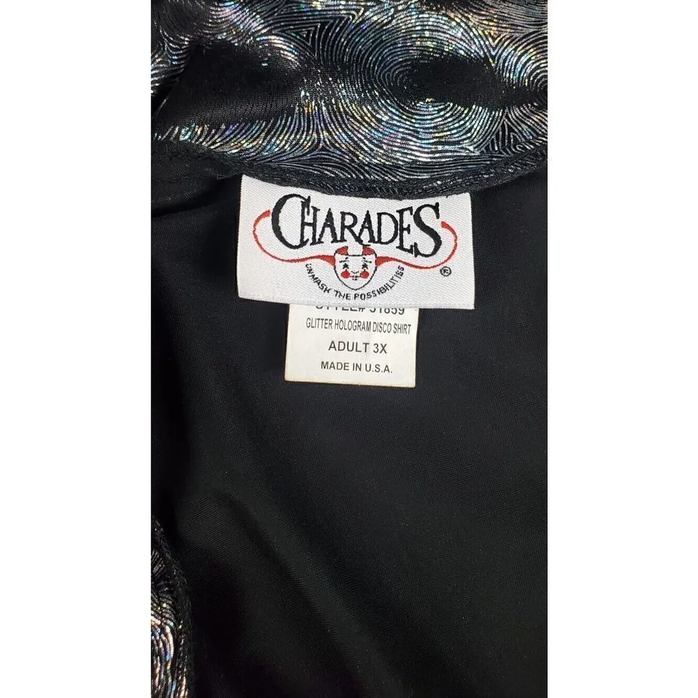 Charades Top 3X Disco Dance Party Shiny Hologram Retro Silver Halloween Cosplay - Image 5