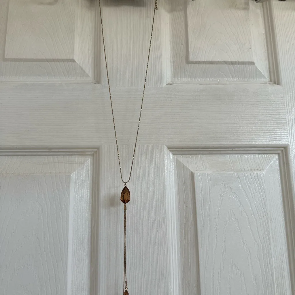 Ava & Aiden Gold and Brown Teardrop Necklace - Image 3