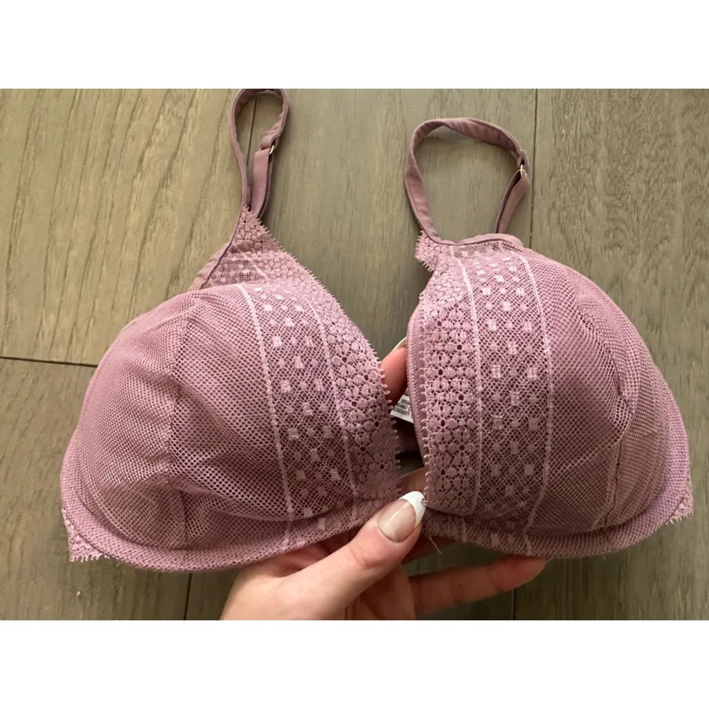 Women's Victoria's Secret Bras 32DDD Purple & Beige Plunge - Set of 2 - Image 3