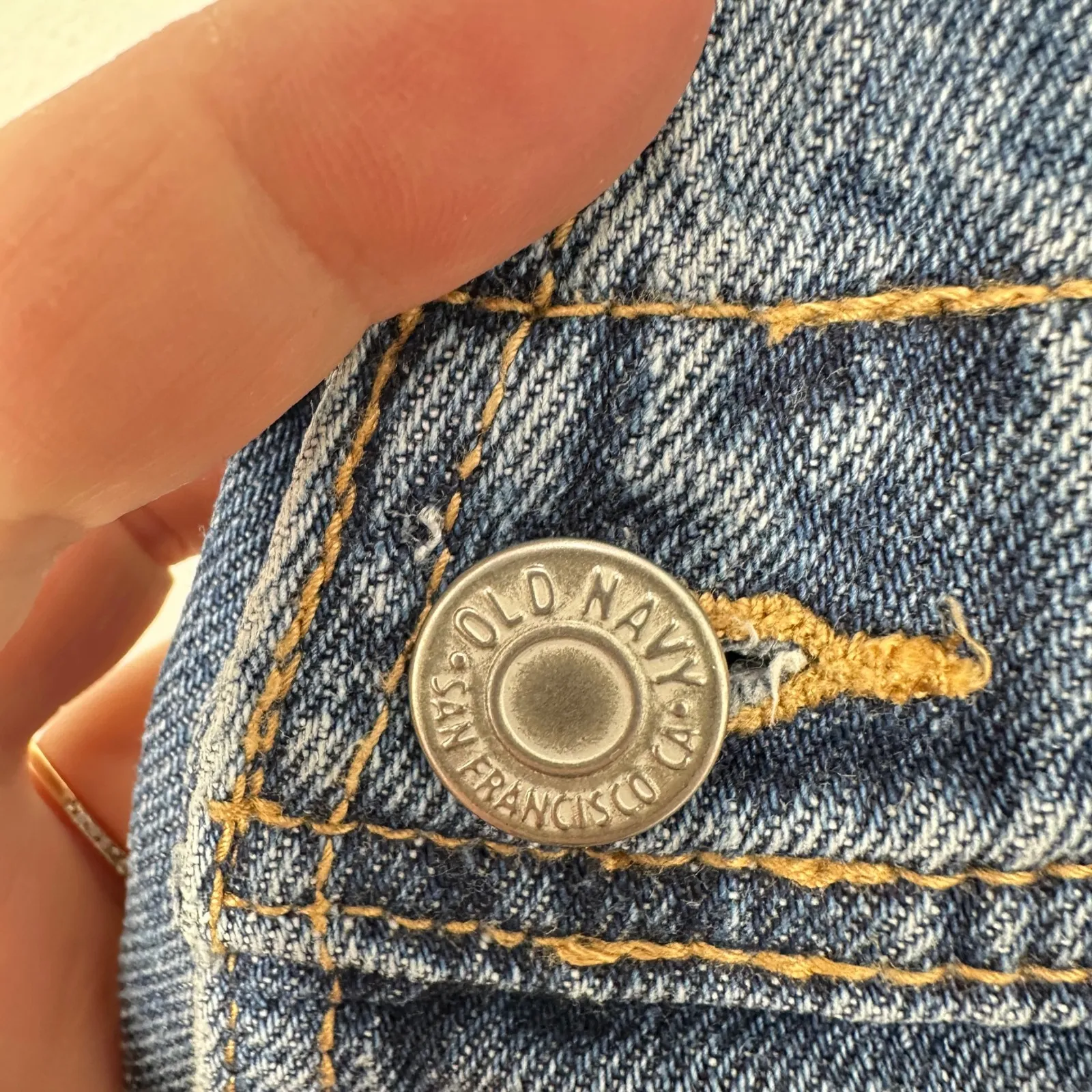 Women's Size XL Denim Overalls Shorts Shortall Frayed Hem Retro 90s Style Summer - Image 5