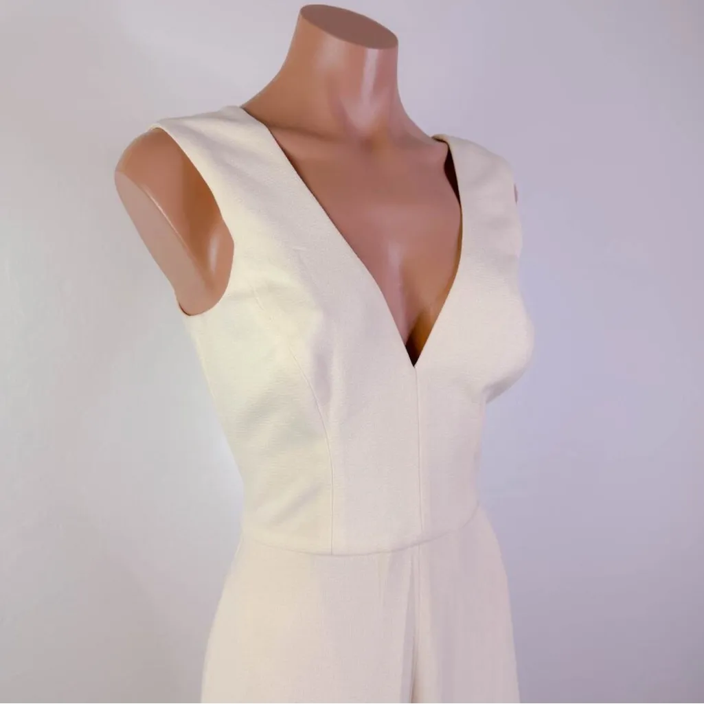 Dress the Population Sandra Stretch Crepe Plunging V Wide Leg Jumpsuit size XS - Image 5