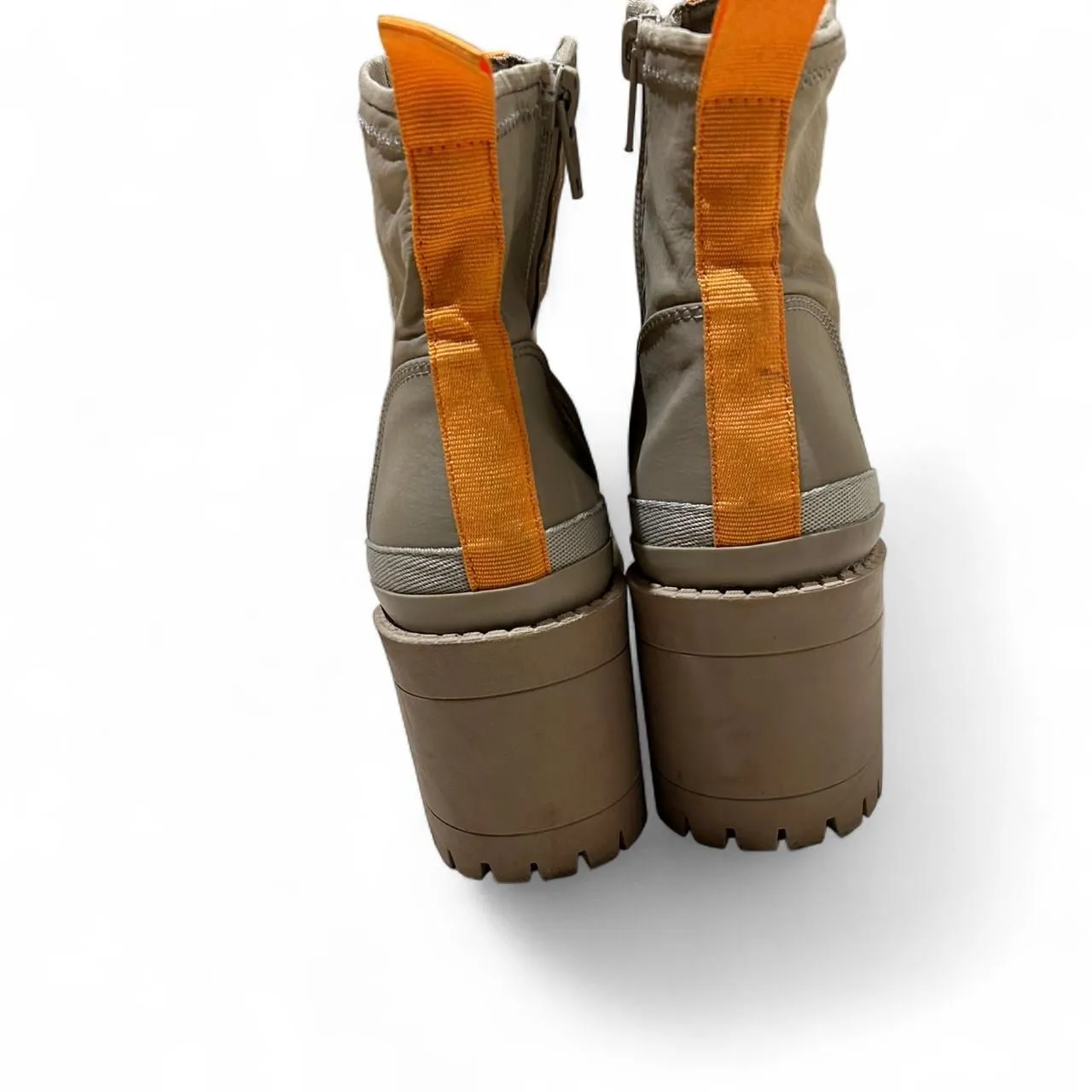 Steve Madden Womens Contender Ankle Round Orange and Khaki Heeled Boots W8.5 - Image 6