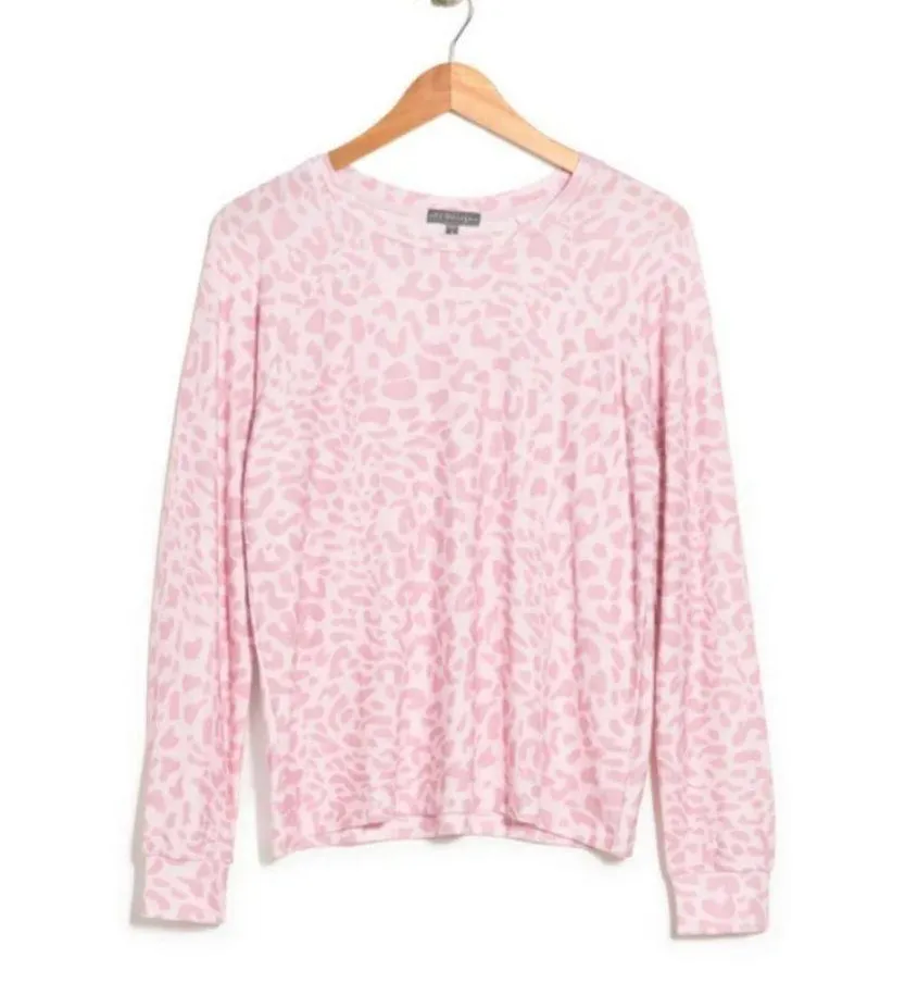 đź’•PJ SALVAGEđź’• Long Sleeve Pajama Top ~ Blush Animal Print Small S NWT - Image 4