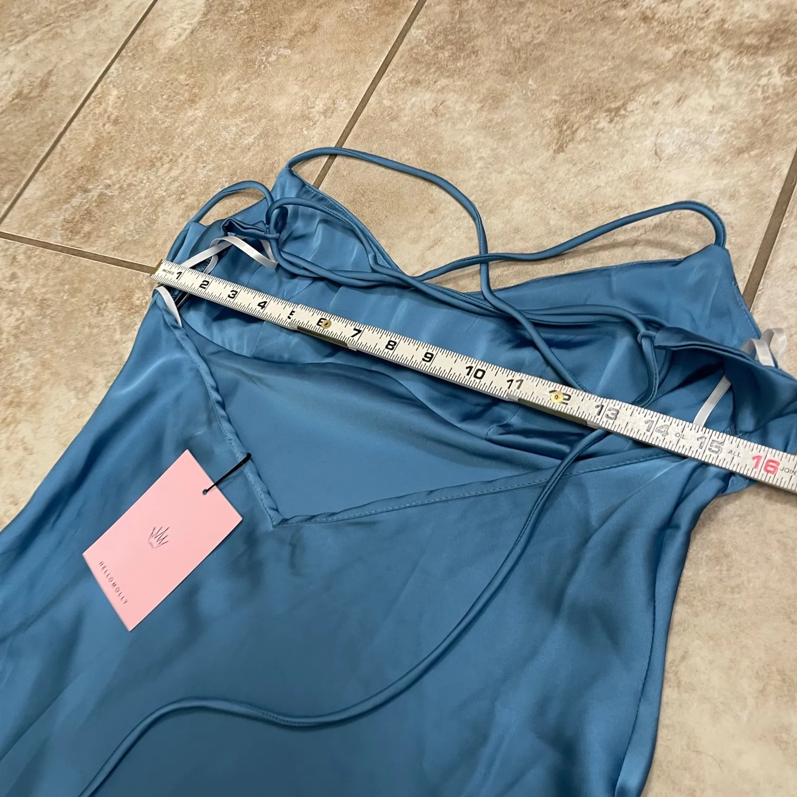 Hello Molly Maxi Dress Blue Gown Formal Party Cocktail Strappy NWT Sz‎ USA 10 - Image 9