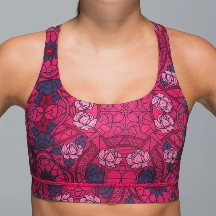 Lululemon Energy Bra Prisma Multi Guava Lava Boom Juice Pink Size 4 Racerback - Image 3