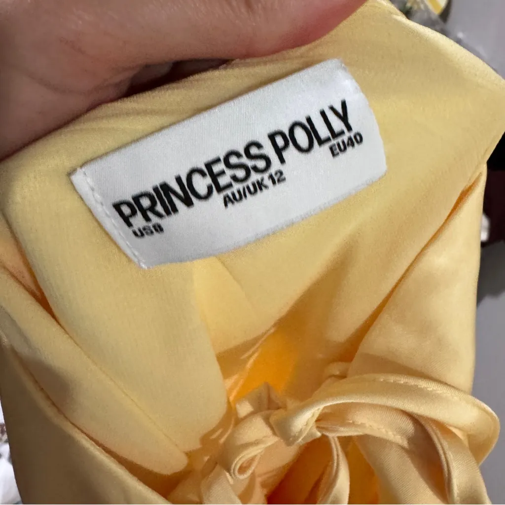 Princess Polly Treasure Bias Cut Maxi Dress Lemon Size 8 Yellow - Image 8