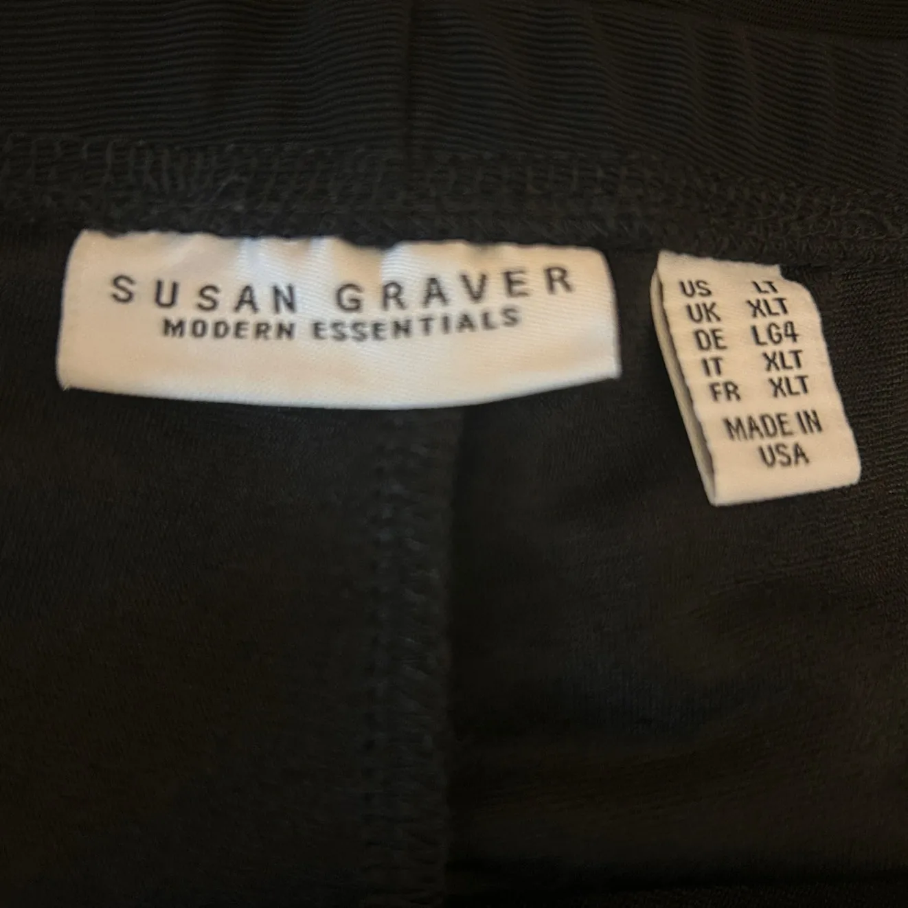 Susan Graver Women Modern Essentials Pants LT Black Liquid Knit Office Travel - Image 2