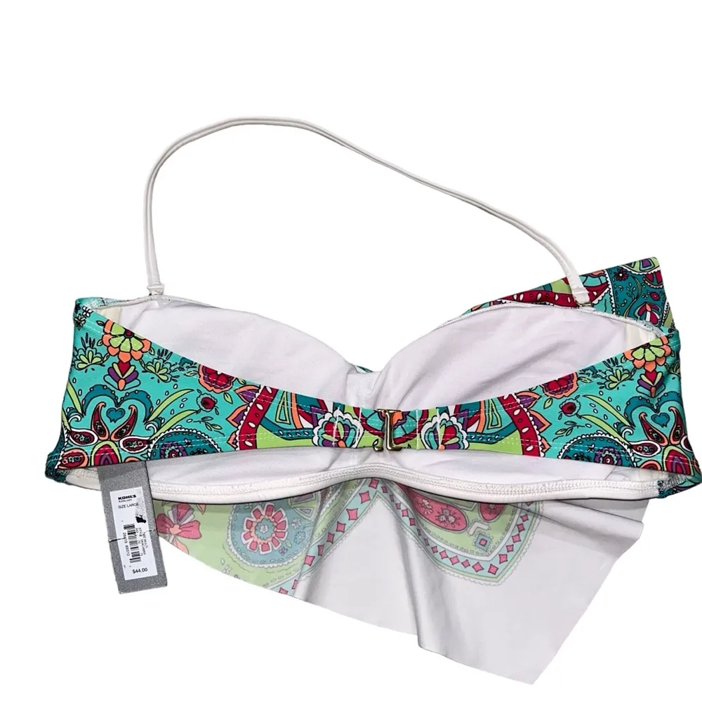 NEW APT. 9 Floral Flounce Bandeau Bikini Swim Top size Large - Image 7