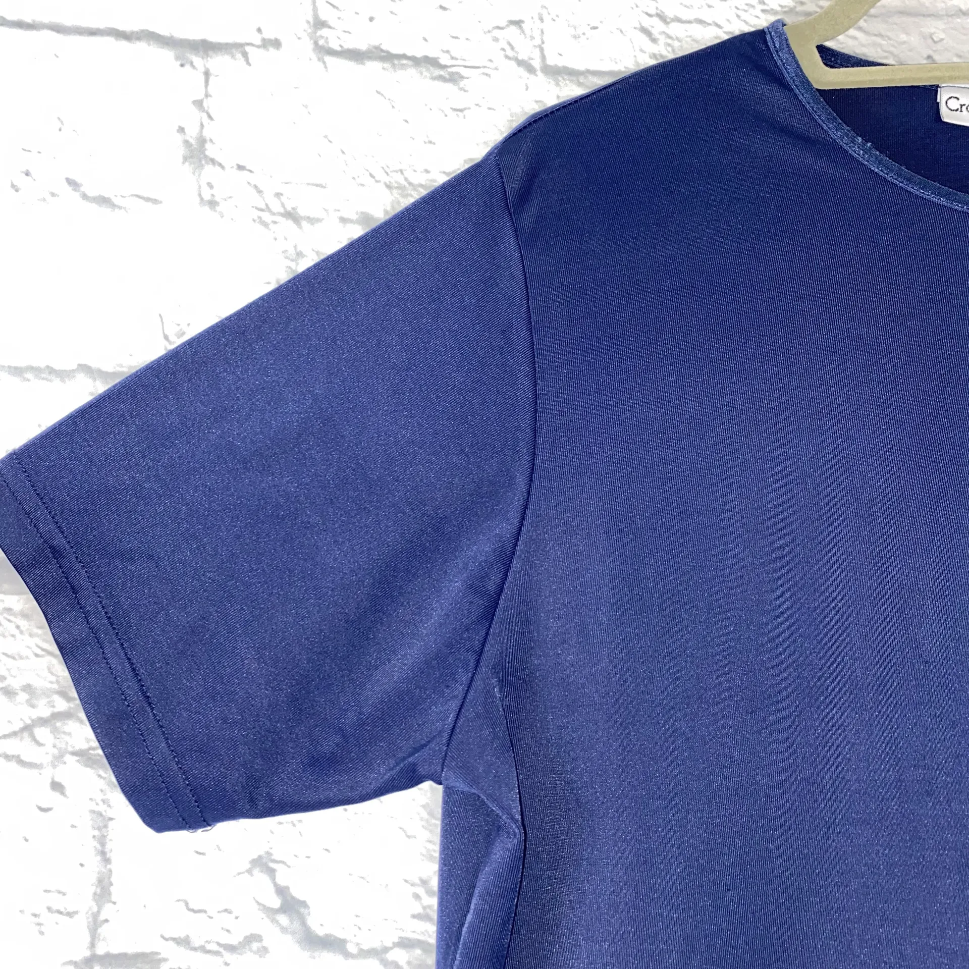 Croft & Barrow short sleeve Crewneck stretchy top Navy Blue sz XL women - Image 3