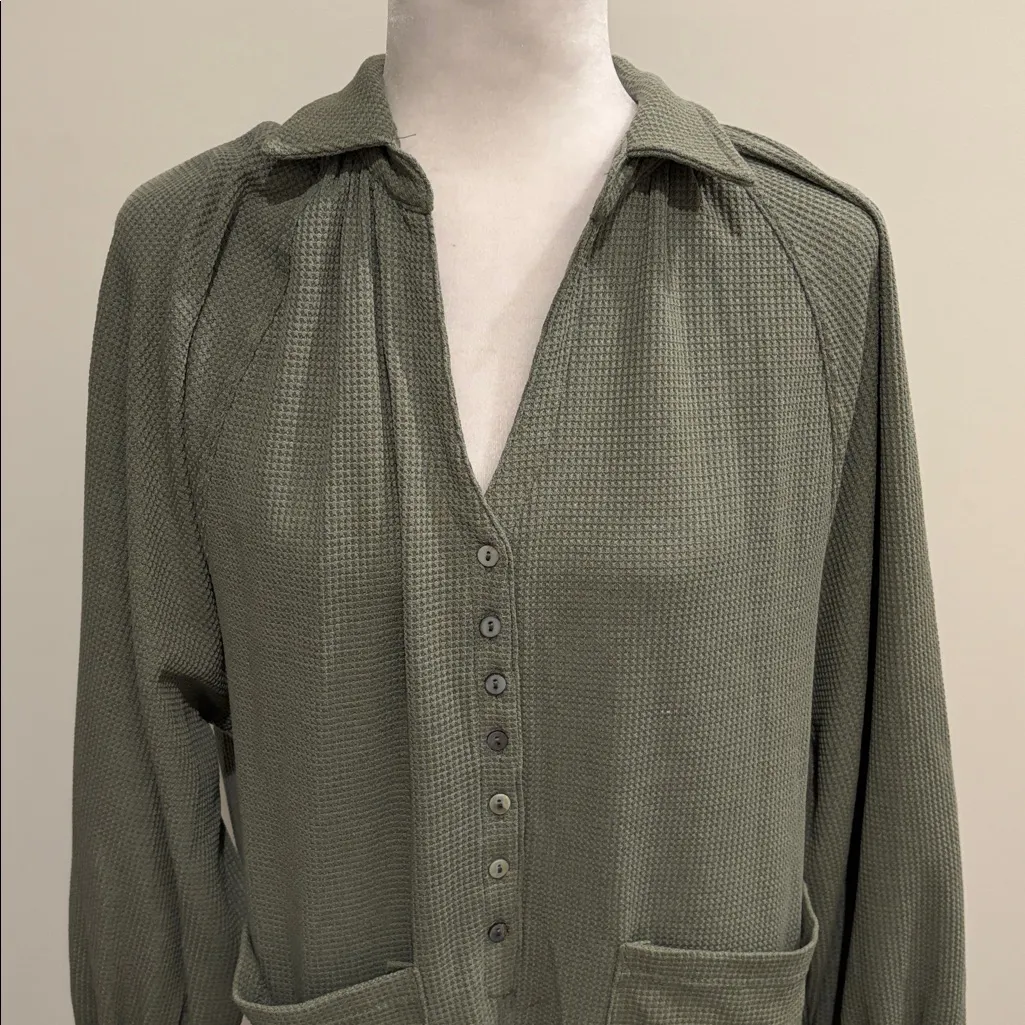 NWT Entro Waffle Weave Front Pocket Shirt Sz M - Image 2