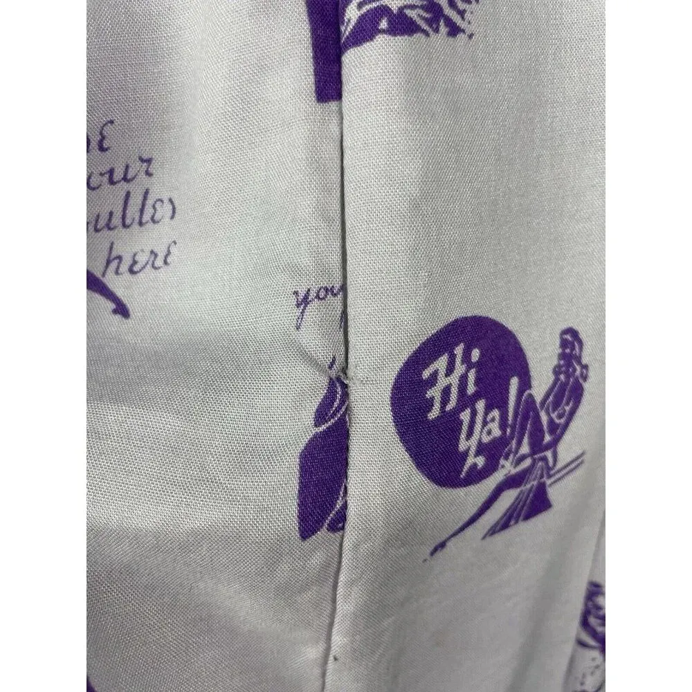 Lavender Milkmaid Pinup Novelty Cocktail Quirky Print Flutter‎ Sleeve Midi Dress Purple - Image 9