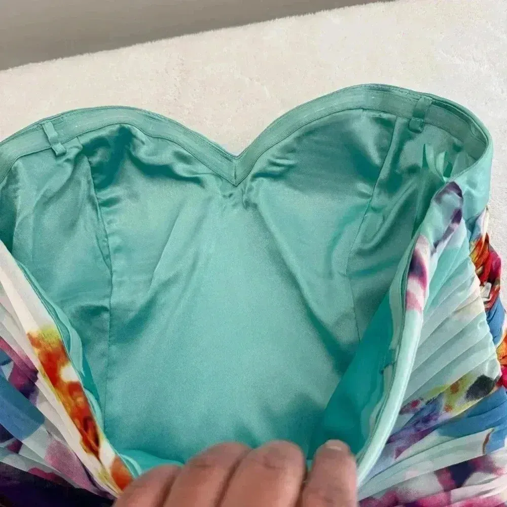 Jane Norman peach Strapless dress size Blue Size 10 - Image 6